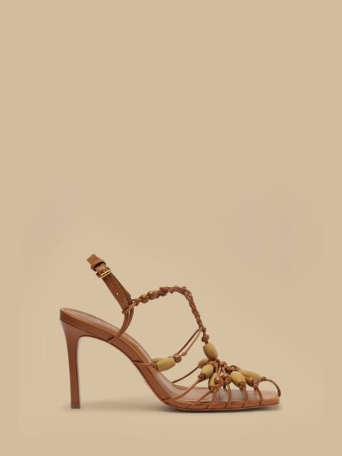 FARM RIO Tan High Heel Beads Sandal