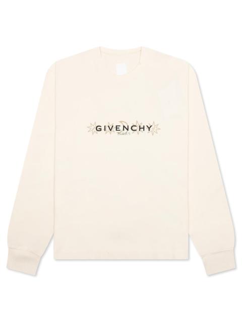 Givenchy BOXY FIT TAROT LONG SLEEVE T-SHIRT - IVORY