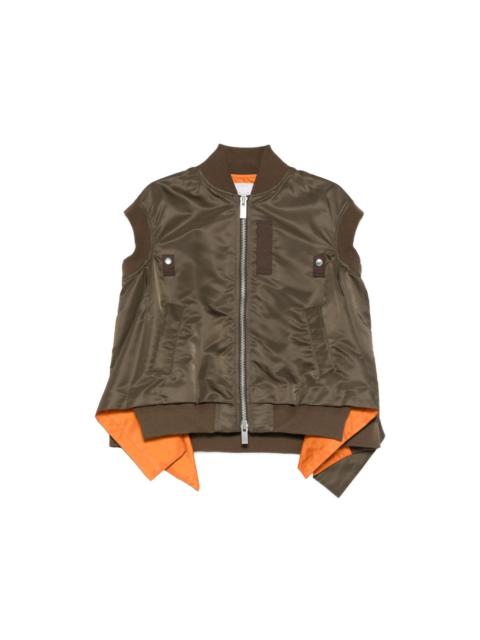 sacai Sacai Green Jackets - Waistcoat & Gilets Women