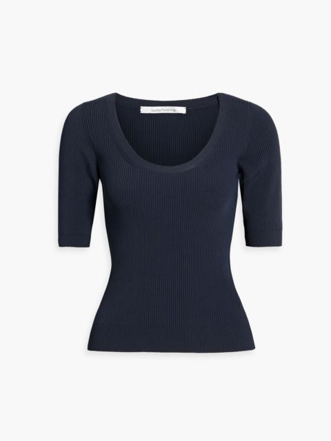 Another Tomorrow Ribbed-knit top