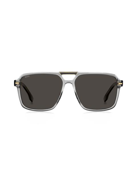 BOSS BOSS 59mm Square Sunglasses in Grey/Grey at Nordstrom