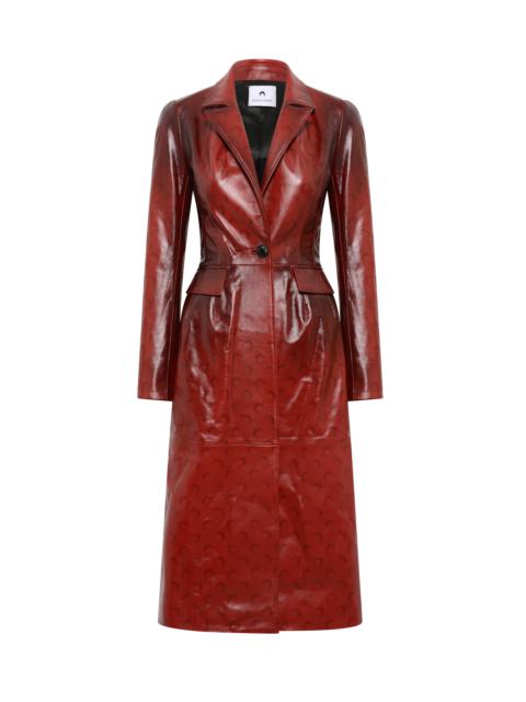 Marine Serre Moon Airbrushed Leather Tailored Coat