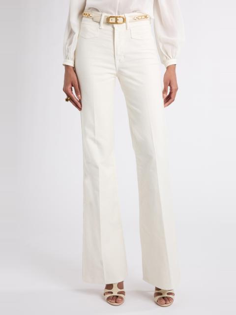 TOM FORD Moleskin Denim Flare Leg Pants in Off White at Nordstrom