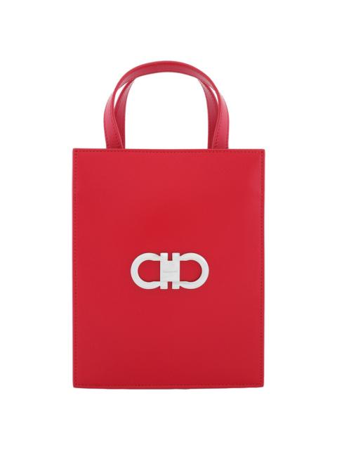 FERRAGAMO Open Box - Ferragamo Double Gancini Mini Leather Tote Bag