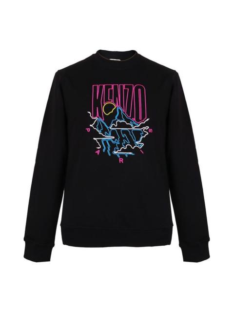 Men's KENZO Embroidered Long Sleeves Sports Black F965SW1084ME-99