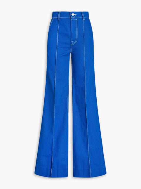 Zimmermann Embroidered high-rise flared jeans