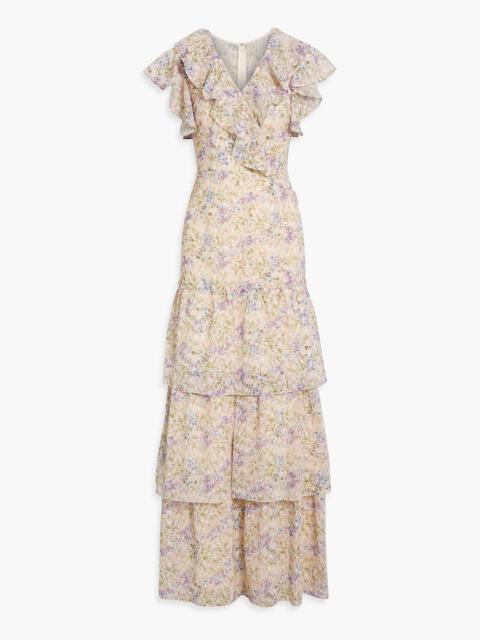 Other Designers Tiered floral-print broderie anglaise maxi dress