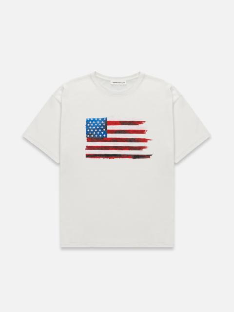 DUKE + DEXTER Duke American Flag Vintage White T-Shirt