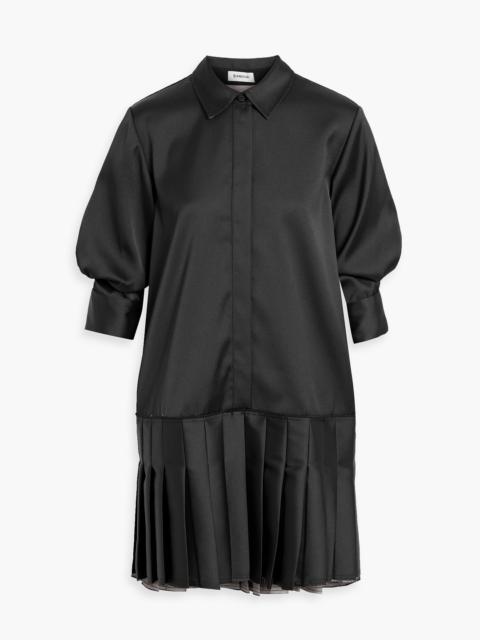 SIMKHAI Regina pleated twill mini shirt dress