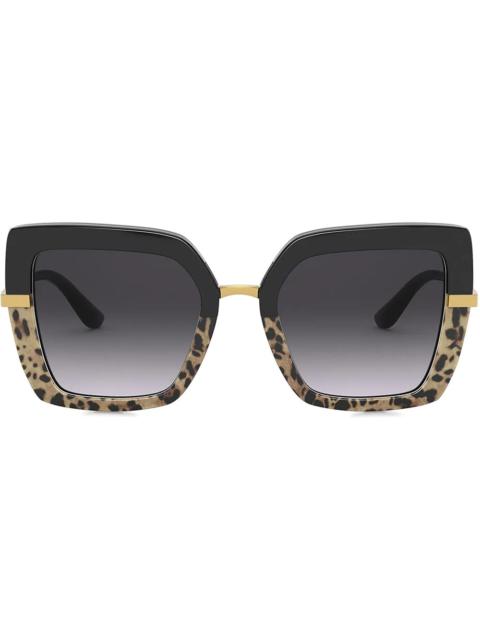 Dolce & Gabbana Half Print square-frame sunglasses