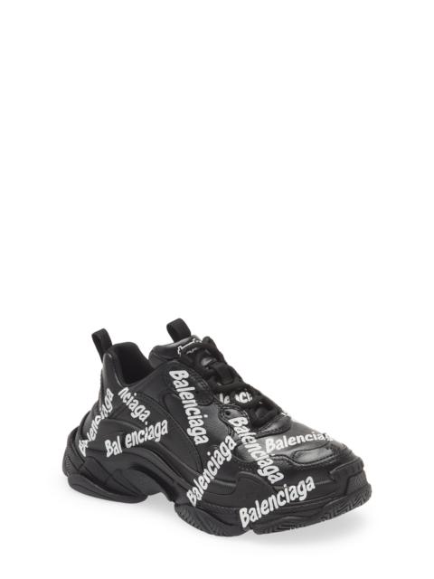 BALENCIAGA Balenciaga Triple S Sneaker in Black/White at Nordstrom