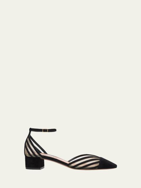 AQUAZZURA 35mm Alana Suede Ankle-Strap Pumps