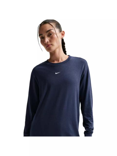 Nike Women's Once Relaxed Dri-FIT Long-Sleeve Top -Navy