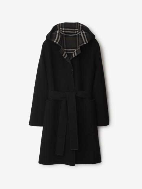 Burberry Mid-length Reversible Check Wool Car Coat