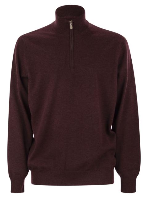 Brunello Cucinelli Brunello Cucinelli Men High-Necked Cashmere Sweater With Zip Opening