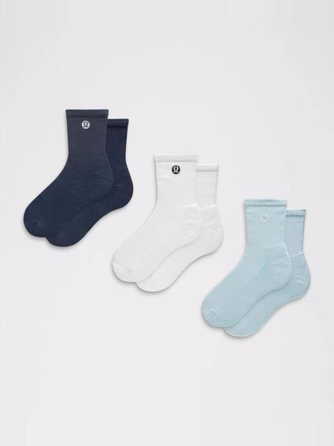 lululemon Unisex Daily Essential Quarter Socks *3 Pack