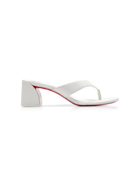 Christian Louboutin Janetonga 55mm Leather Thong Sandals white