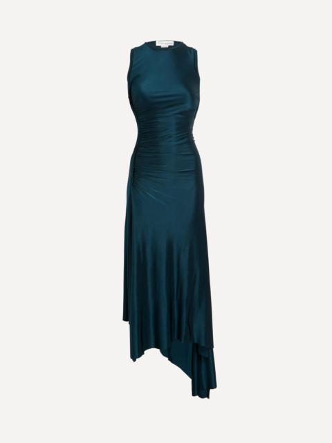 Victoria Beckham Dark Teal Sleeveless Twist Detail Dress