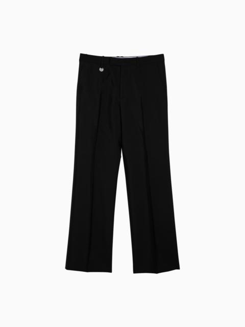 Burberry Black Regular Trousers In Wool And Silk Blend