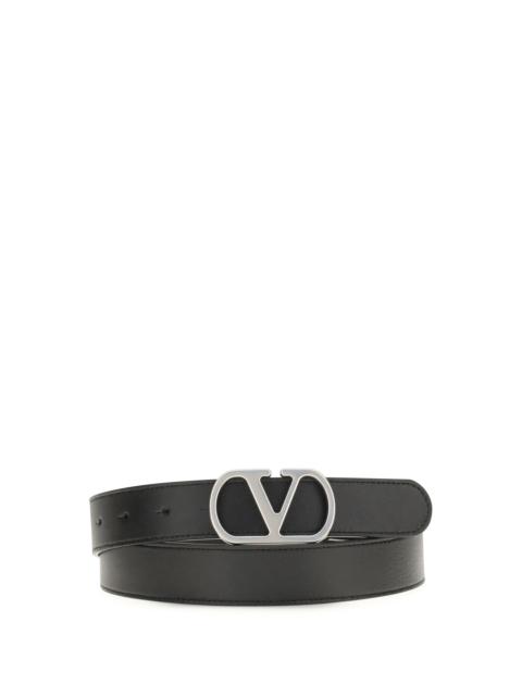 Valentino Valentino Garavani VLogo Signature Leather Belt Nero