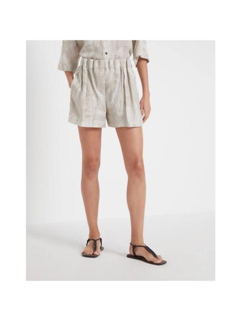 Brunello Cucinelli Brunello Cucinelli Wobeige Linen Pleated Shorts