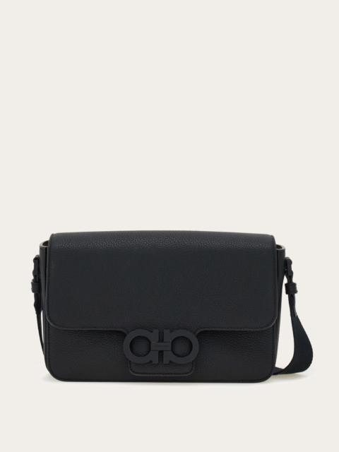 Double Gancini messenger bag