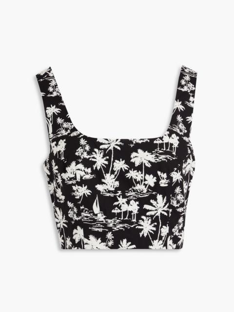 maje Cropped printed cotton top