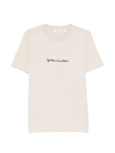 Off-White Off White Men `Script Arrow` Short Sleeve Slim T-Shirt