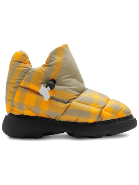 Burberry Burberry Check Pillow Boots Yellow Beige (Women's)