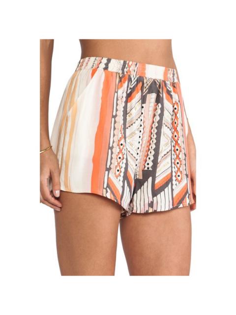 Other Designers MinkPink Mayan Temple Orange Sequin Aztec Festival Shorts