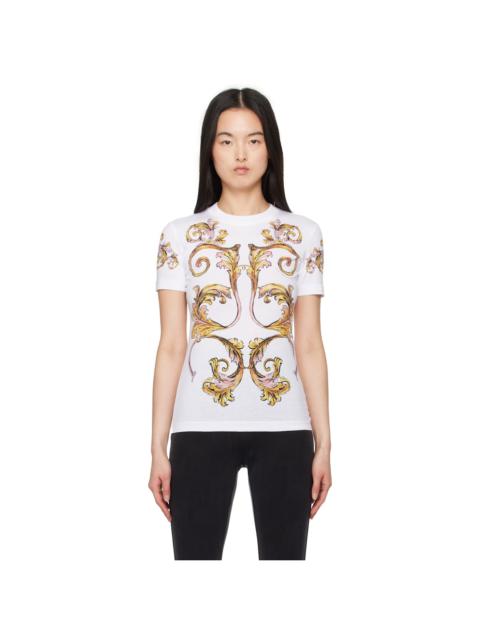 VERSACE JEANS COUTURE White Outline Barocco T-shirt
