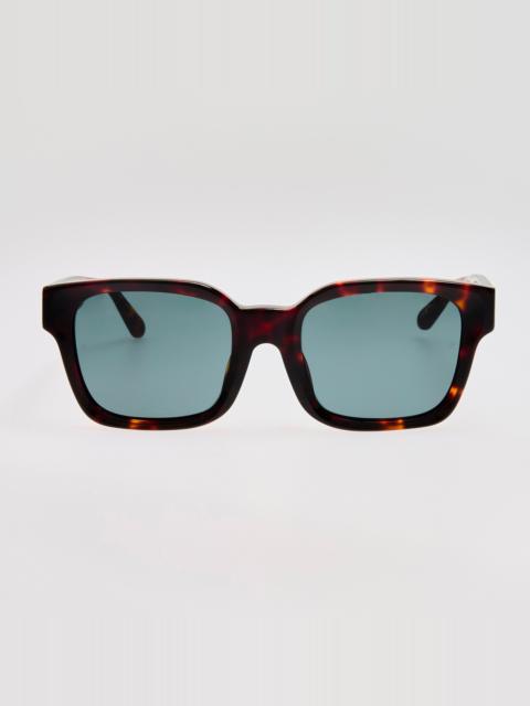 LINDA FARROW Nathan Sunglasses in Dark Tortoiseshell