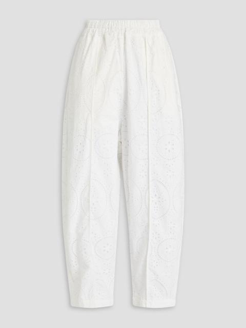Charo Ruiz Lya broderie anglaise cotton-blend wide-leg pants
