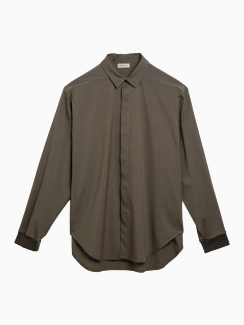 Fear Of God Cotton And Wool Oxford Shirt Olive Men