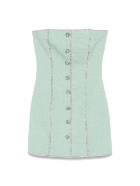 ROTATE Rotate Boucle Strapless Mini Dress