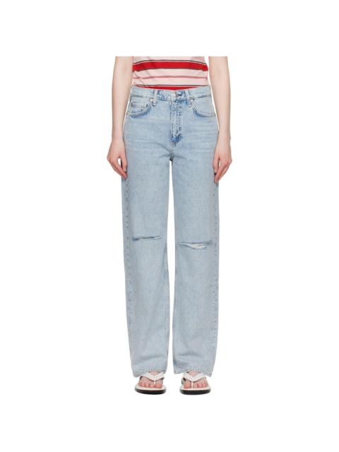 rag & bone Blue Straight Shea Relaxed High Rise Jeans