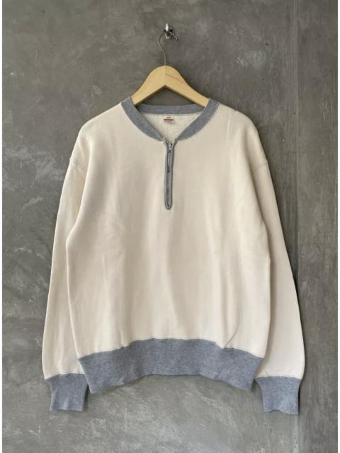 Other Designers The Flat Head Heavy Sweatshirt Sportswear Half Zip Two Tone