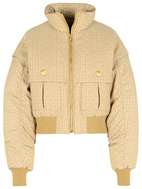Balmain Balmain Beige Jacquard Bomber Jacket Women