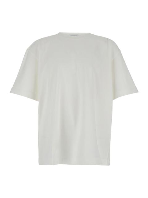 Bottega Veneta Bottega Veneta Men White Crew Neck T-Shirt With Embroidery On The Front In Cotton For Men