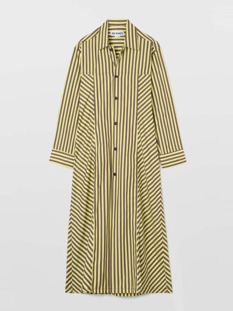 SUNNEI SHIRT DRESS / burnt aubergine & yellow stripes