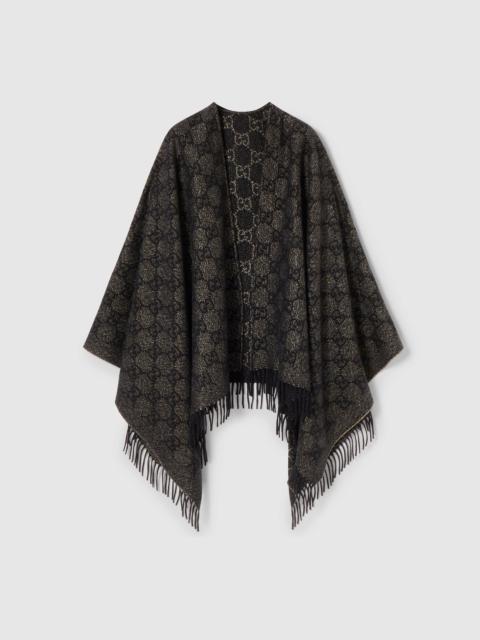 GUCCI GG cashmere lamé cape