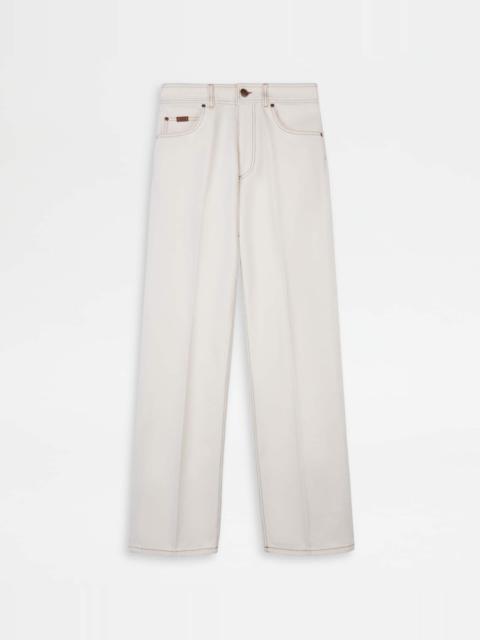 Tod's RELAXED FIT 5 POCKET JEANS - BEIGE