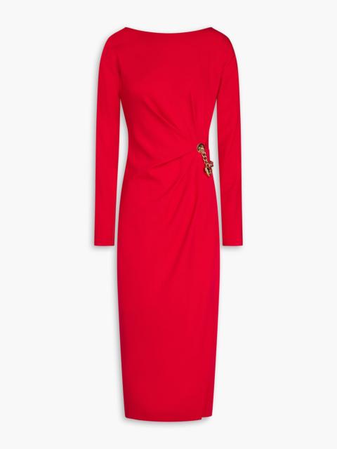 Moschino Embellished ponte midi dress