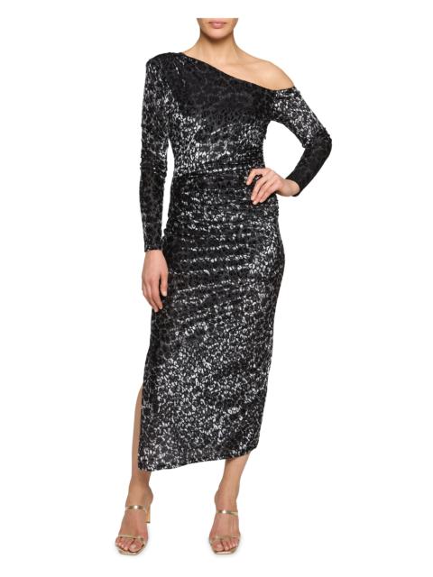 RAMY BROOK Anastasia Velvet Off-The-Shoulder Midi Dress