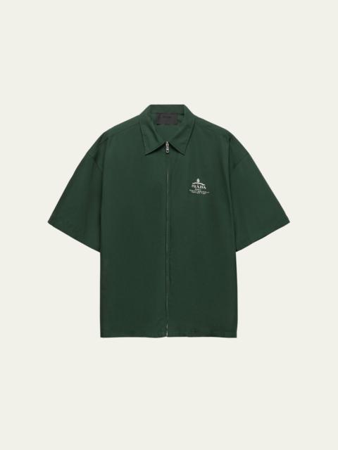 Men's Technical Cotton Zip-Up Shirt