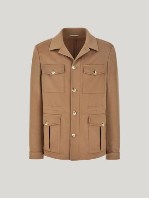 Canali CAMEL-COLORED EXCLUSIVE UNLINED JACKET IN PURE CASHMERE