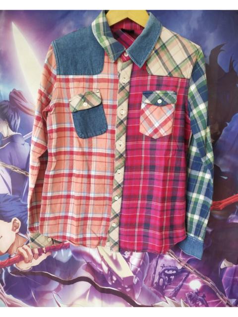 Hysteric Glamour X-Girl Red Colorblock Pattern Plaid Flanel Shirt