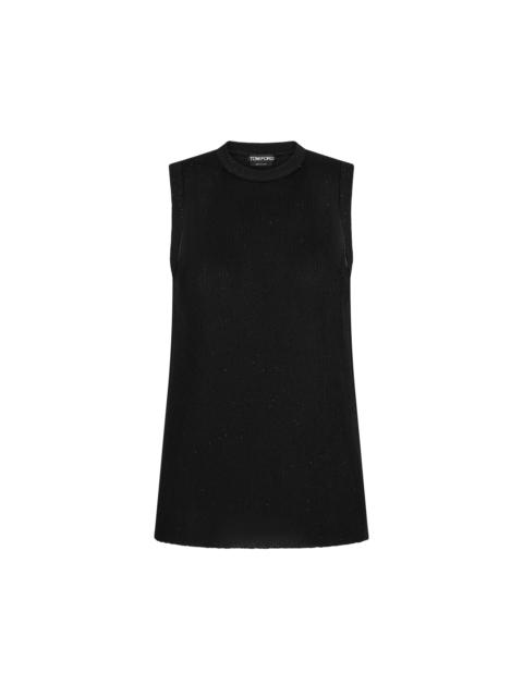 TOM FORD MICRO SEQUINS EMBELLISHED RIB RELAXED TANK