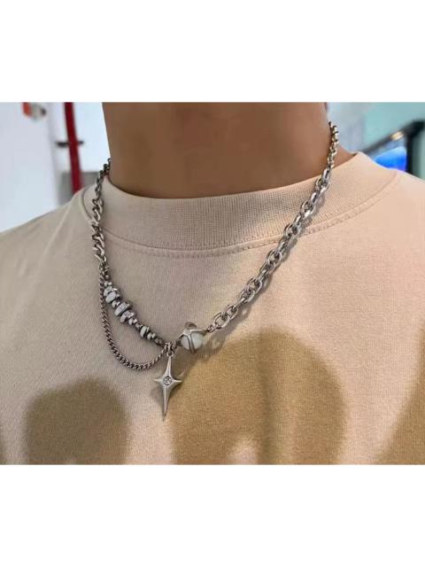 Japanese Brand - Star pendant retro punk double layer chain necklace