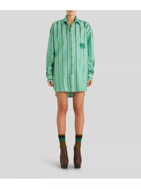 Etro Striped Shirt Dress with Pegasus Logo